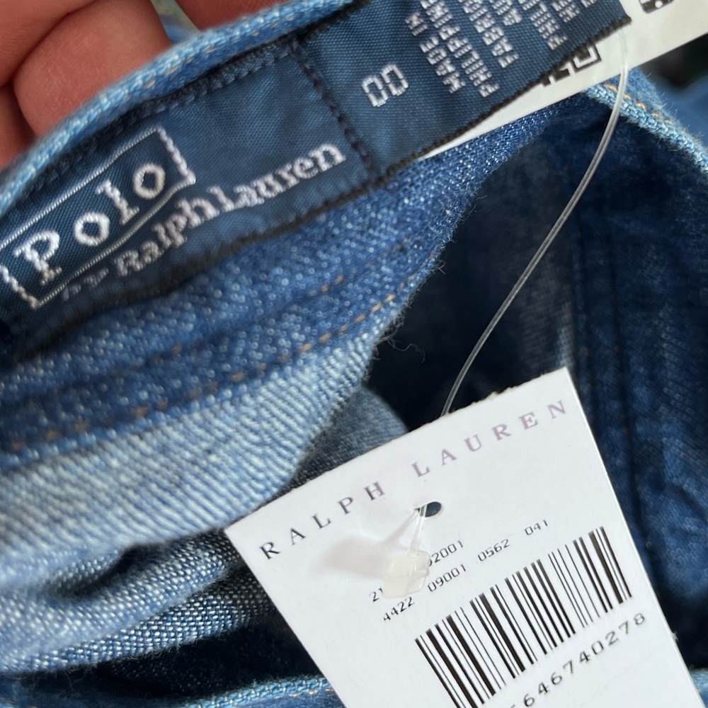 Polo Ralph Lauren ruffled cotton chambray denim wrap skirt NWT adjustable size - Picture 9 of 10
